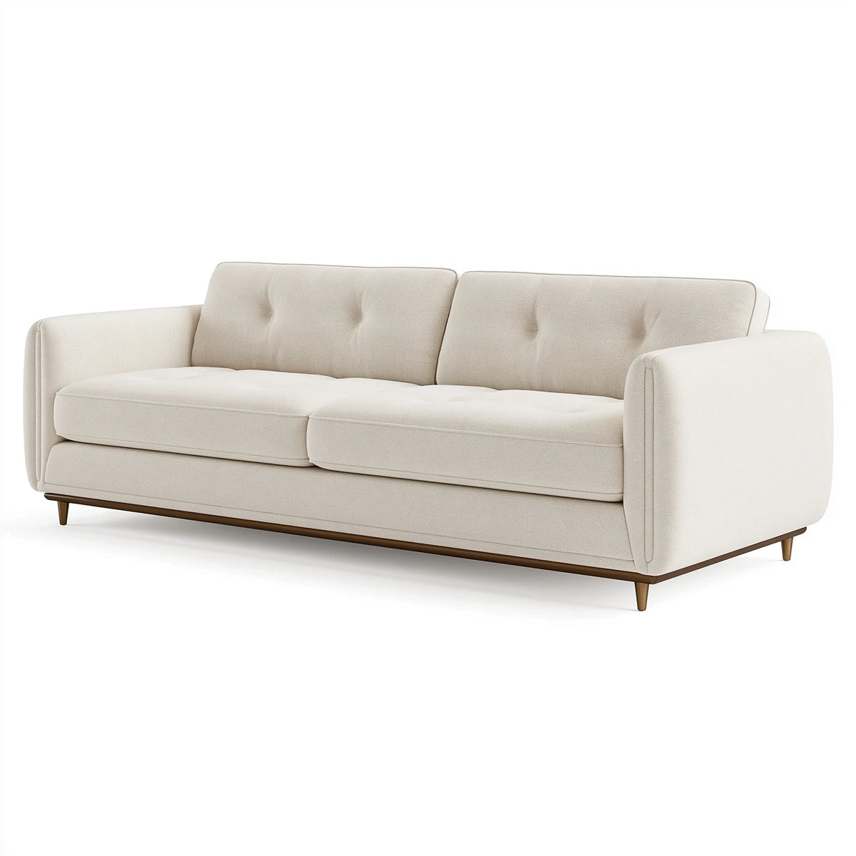 Canapé 3 places 220 cm en tissu beige style contemporain