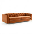 Canapé 2 places 180 x 85 x 78 cm en velours terracotta style contemporain
