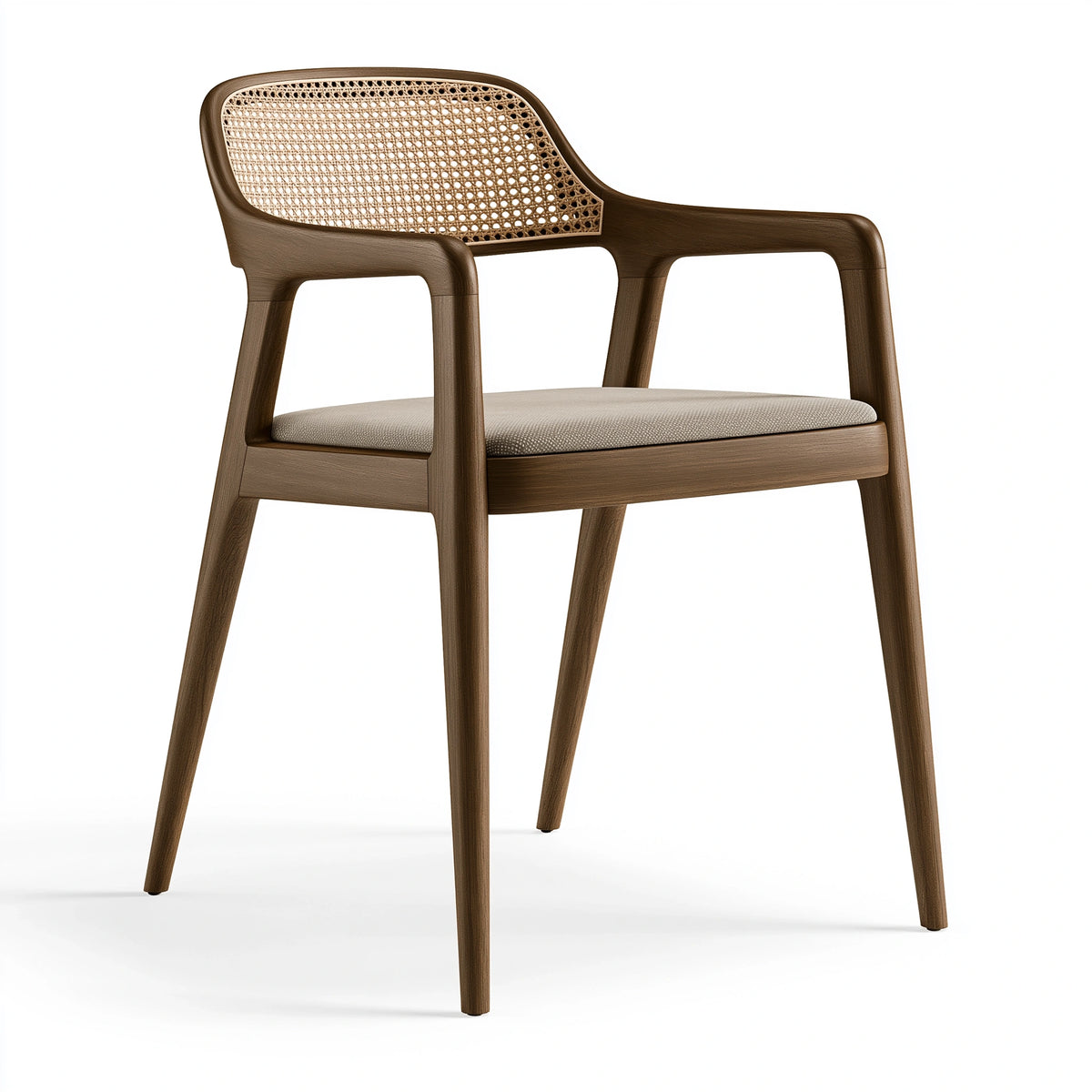 Chaise de salle à manger 60 x 61 x 82 cm en bois marron avec cannage style naturel