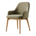 Fauteuil de salle à manger 58 x 62 x 88 cm en tissu vert kaki et bois naturel - style contemporain
