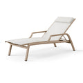 Chaise longue de jardin 195 x 68 x 92 cm en aluminium beige avec dossier inclinable