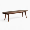 Banc 160 cm en bois brun foncé style moderne avec pieds fuselés