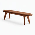 Banc 140 cm en bois brun avec assise rembourrée style contemporain