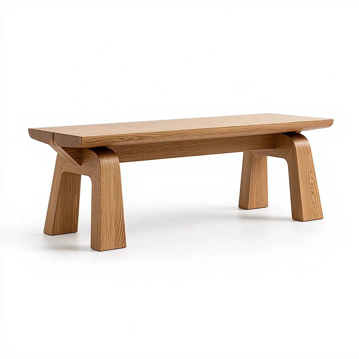 Banc 120 cm en bois chêne naturel - assise rectangulaire style contemporain