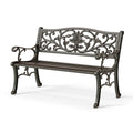 Banc de jardin 150 x 60 x 90 cm en métal noir style classique