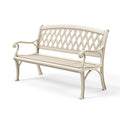 Banc de jardin 123 x 62 x 89 cm en métal crème style classique