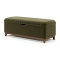 Banquette coffre de rangement 120 x 45 x 48 cm tissu vert olive style contemporain